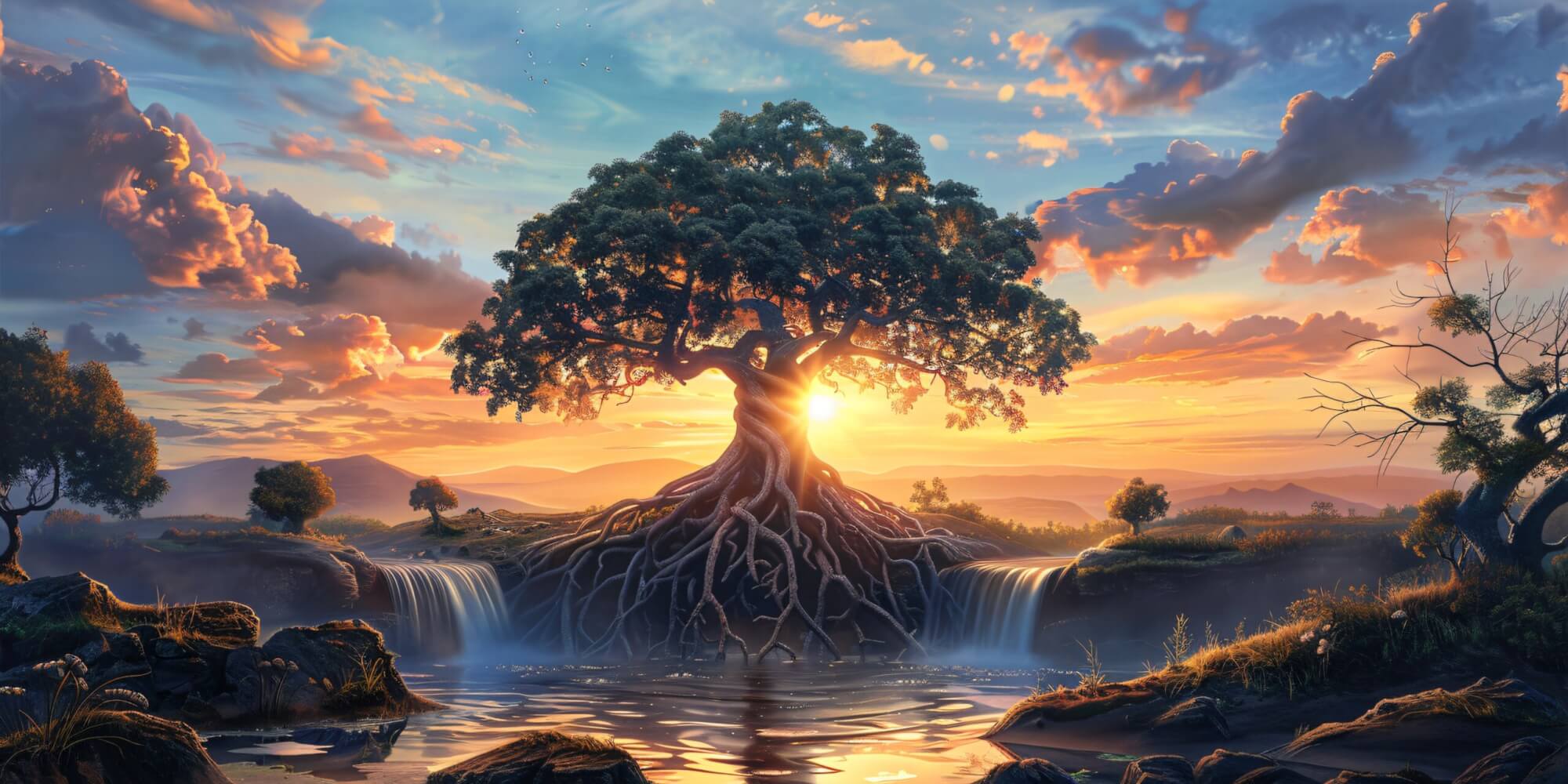 the world tree yggdrasil - old norse world ash, tree of life